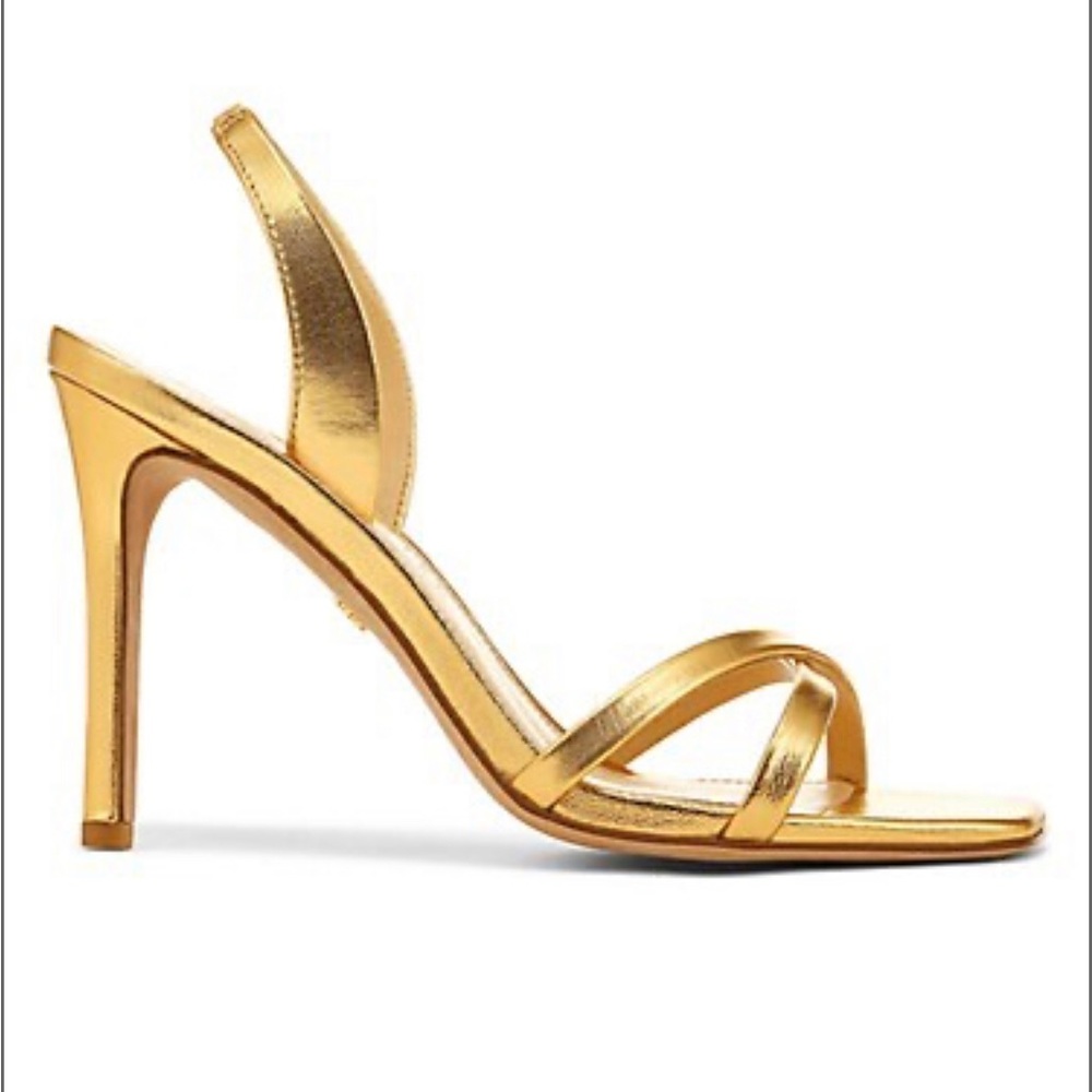 Veronica Beard Analita Gold Strappy Sandals, size 7